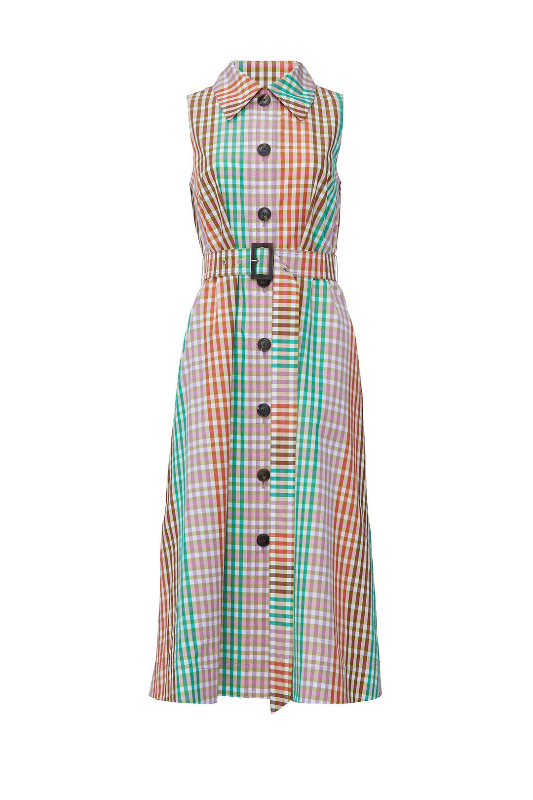 ケイトスペード｜レインボー プラッド シャツ ドレス チェックロングワンピース Rainbow Plaid Shirtdress by kate spade new york | Rent the