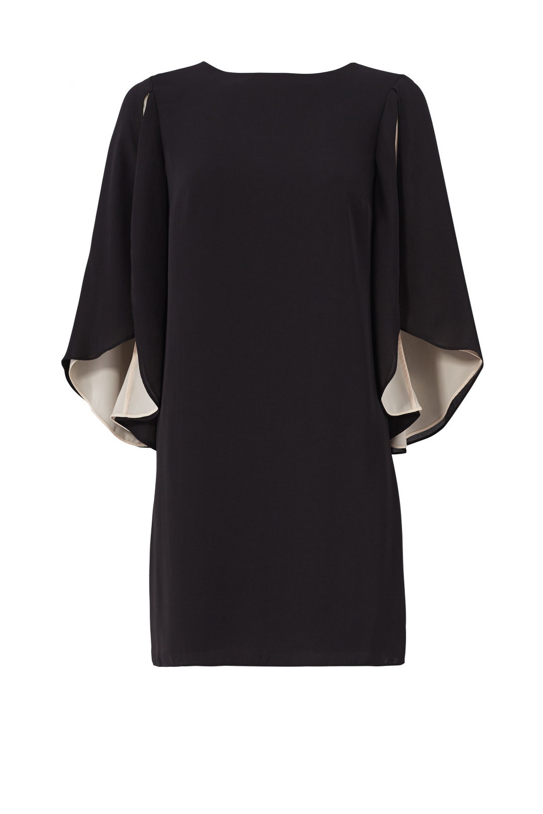 Black Cape Flutter Dress by HALSTON 3