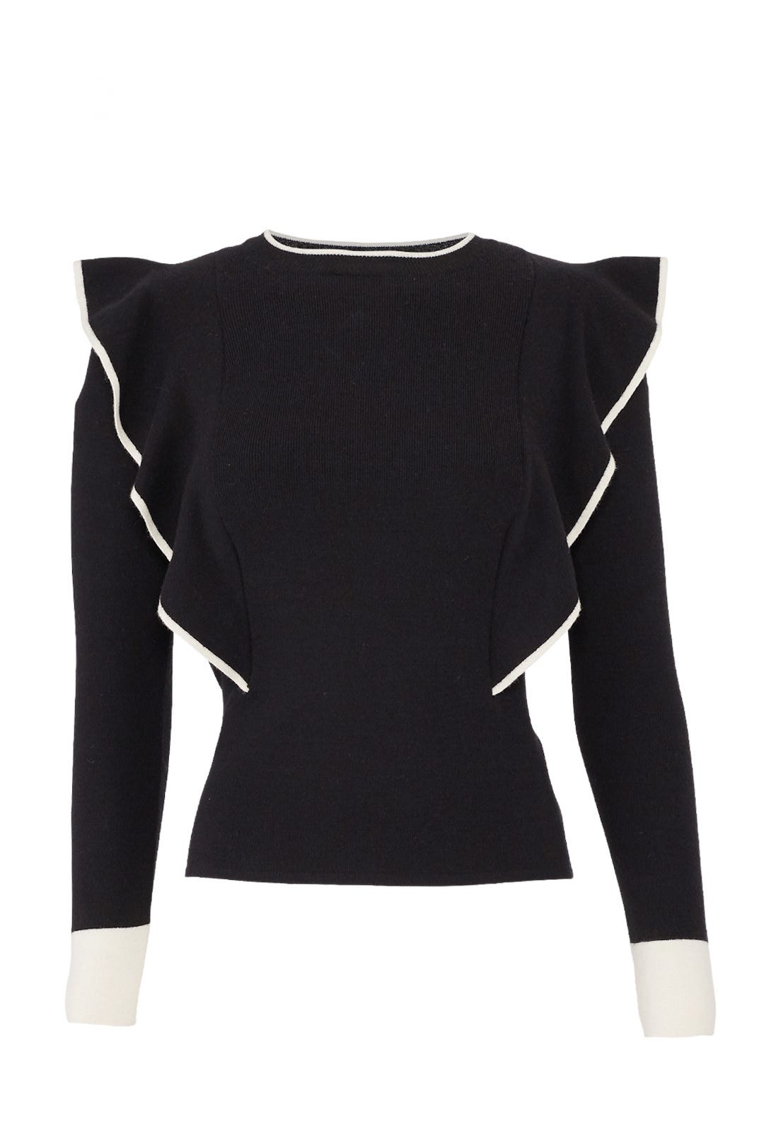 Black Ruffled Knit Top by J.O.A.