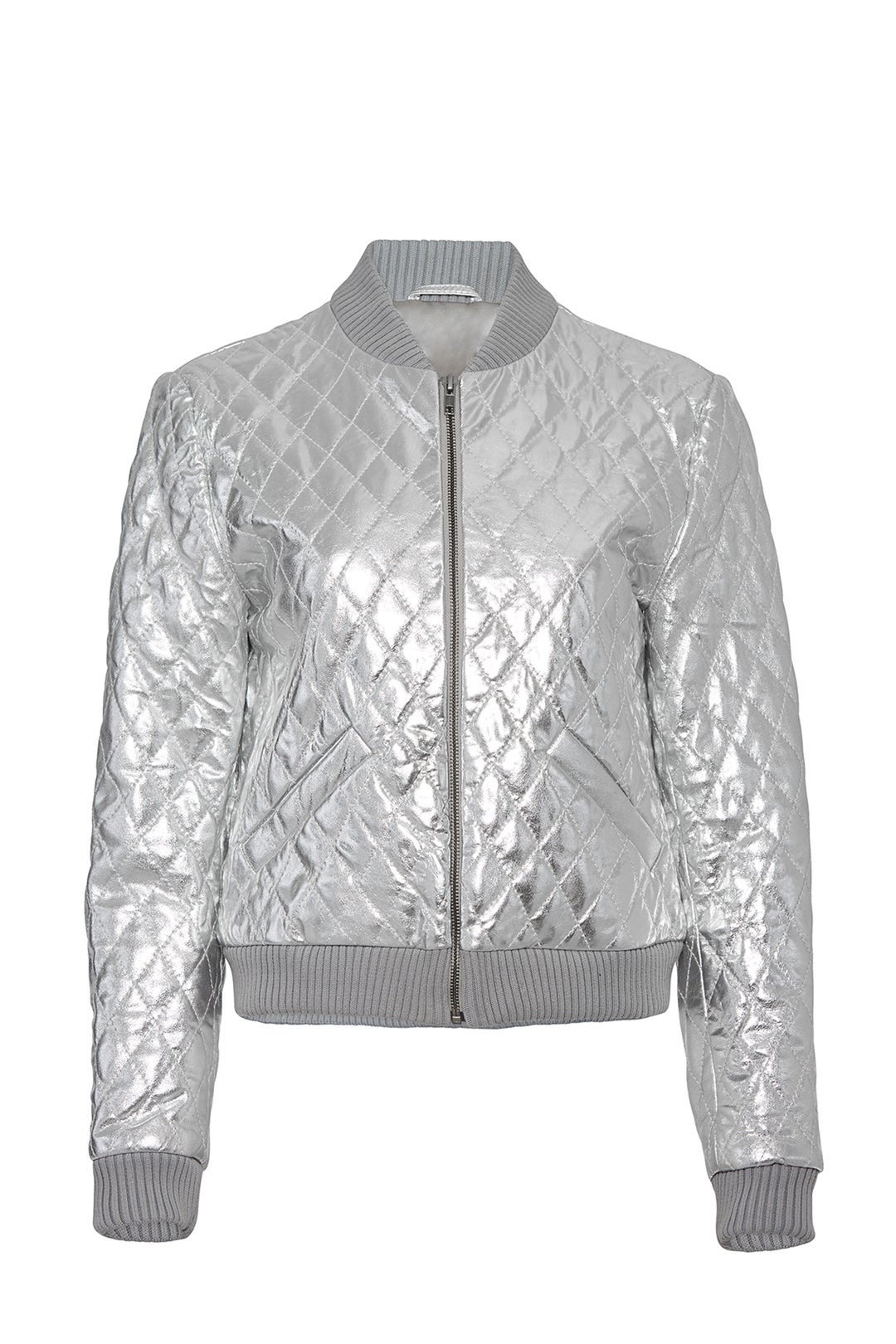 Quilted Leather Bomber by Nicole Miller