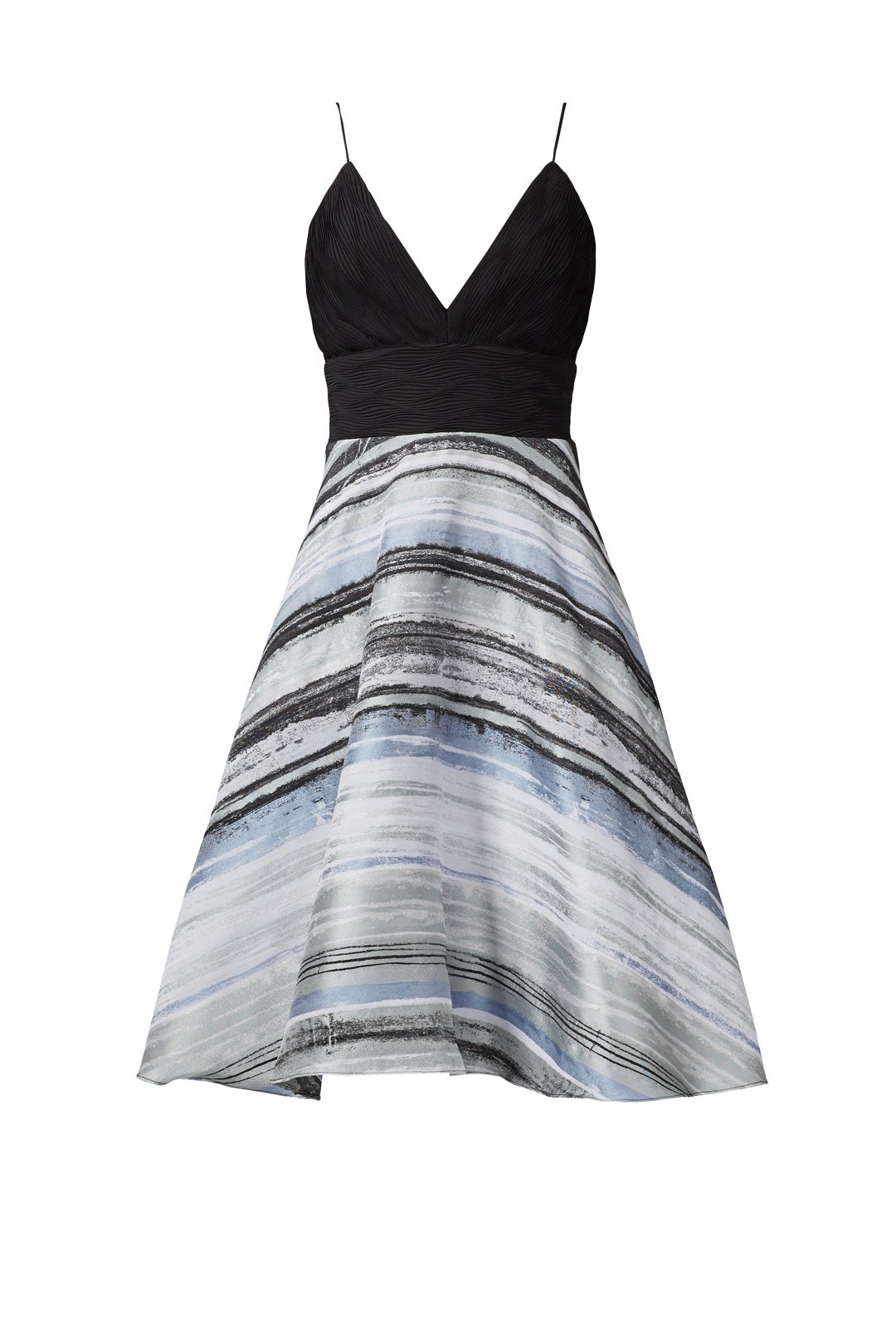 Blue Neutral Stripe Dress by Badgley Mischka 3