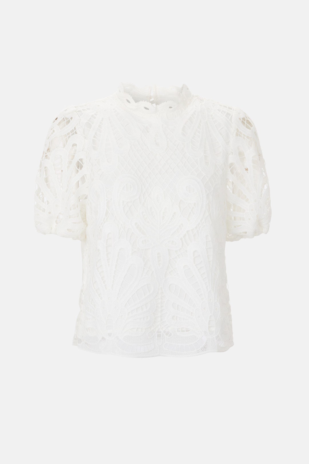 Allover Lace Mock Neck Top by NVLT 4