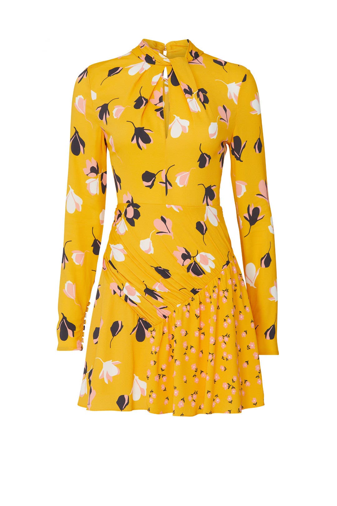 Floral Twist Neck Mini Dress by Self-Portrait 3