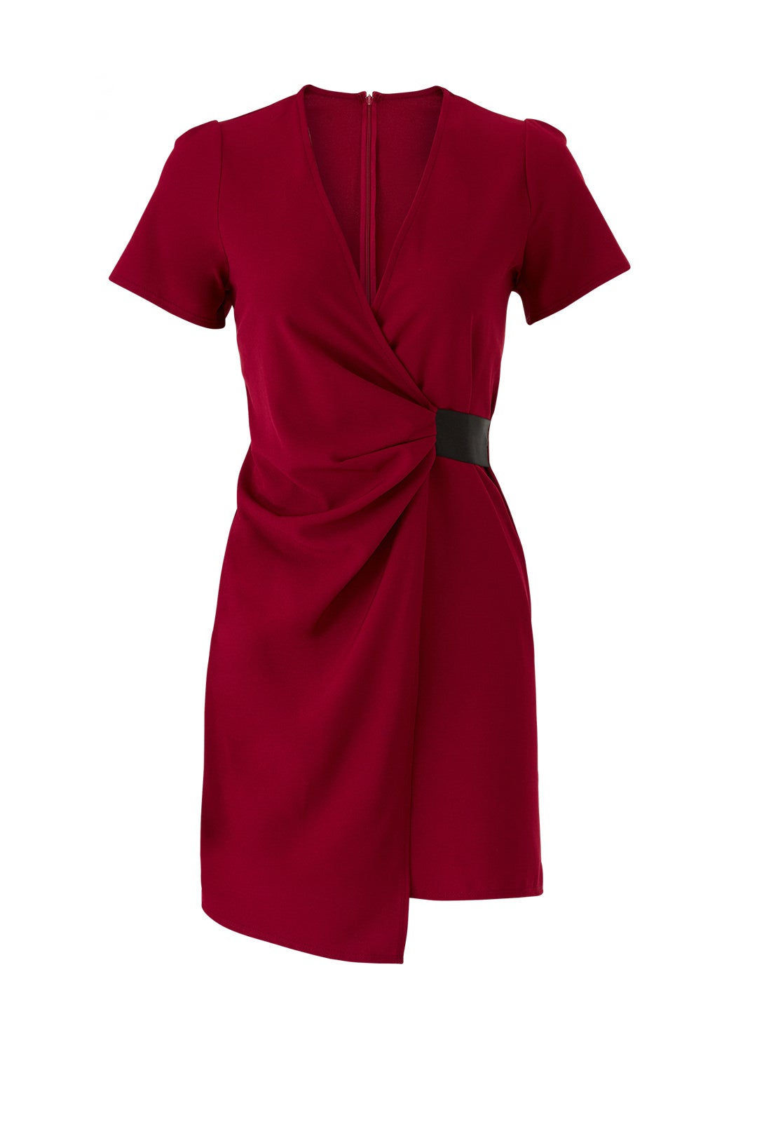 Burgundy Faux Wrap Dress by Slate & Willow
