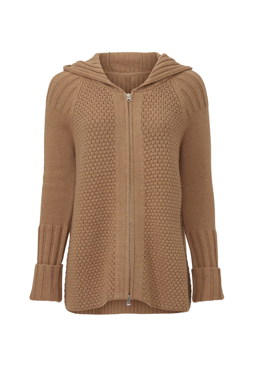 Brown Oversized Zip Up Sweater by Victor Alfaro x RTR | Rent the