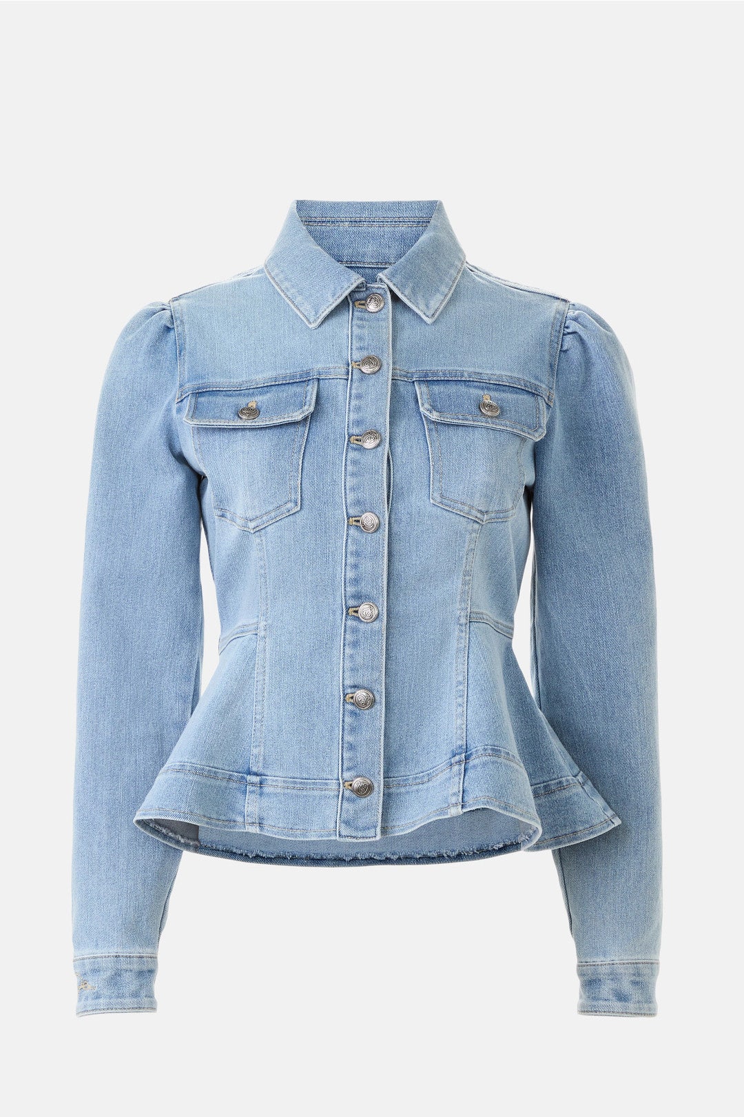 Peplum Denim Jacket by Dea Kudibal