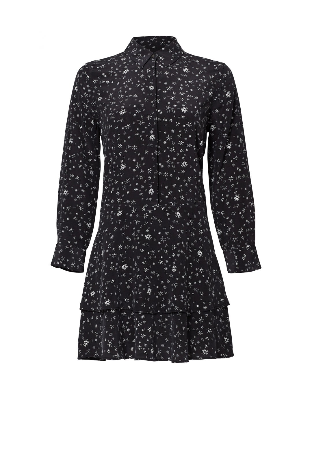 Black Star Ruffle Dress by Equipment 3