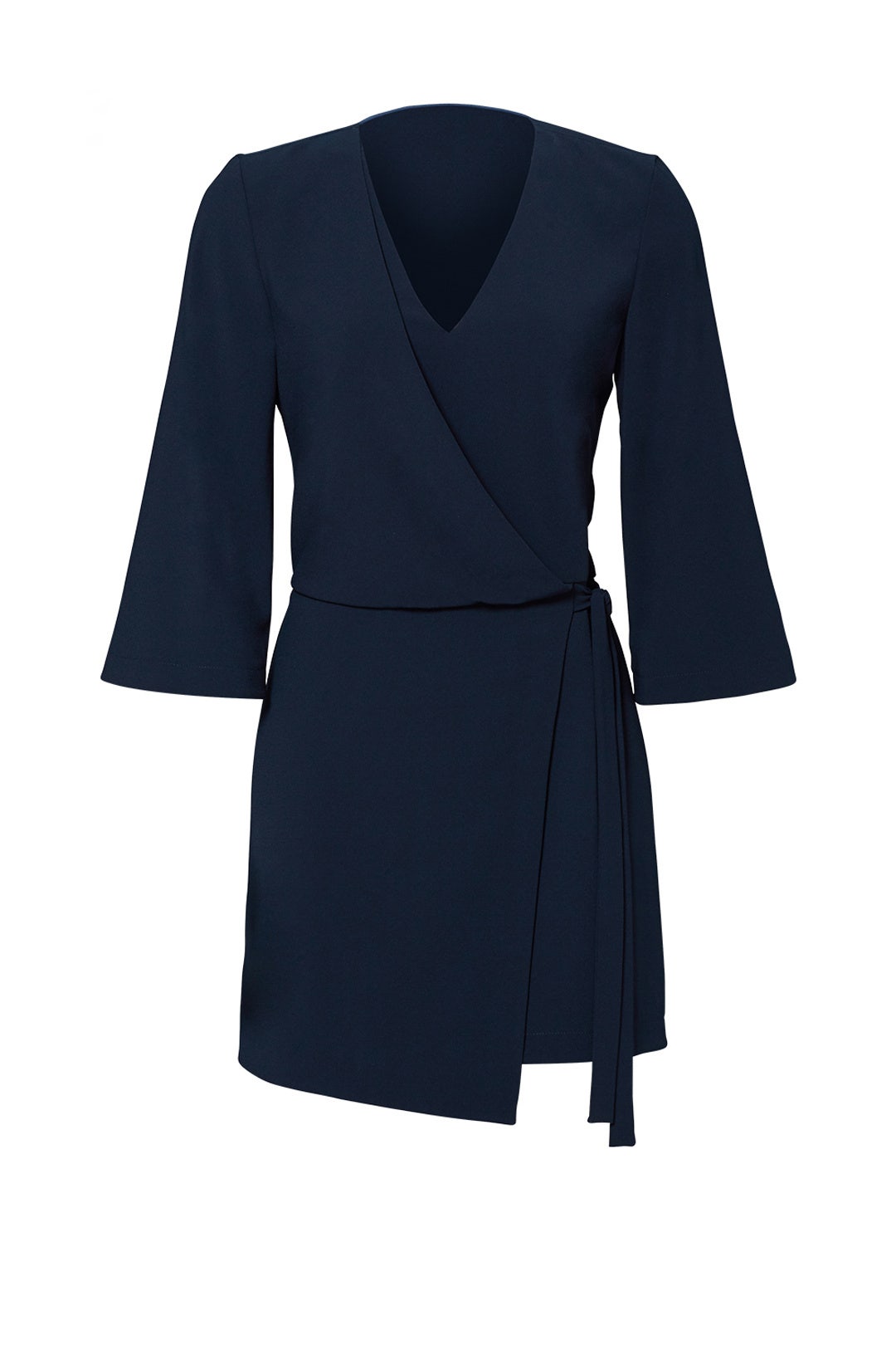 Navy Overlay Crepe Dress by HALSTON