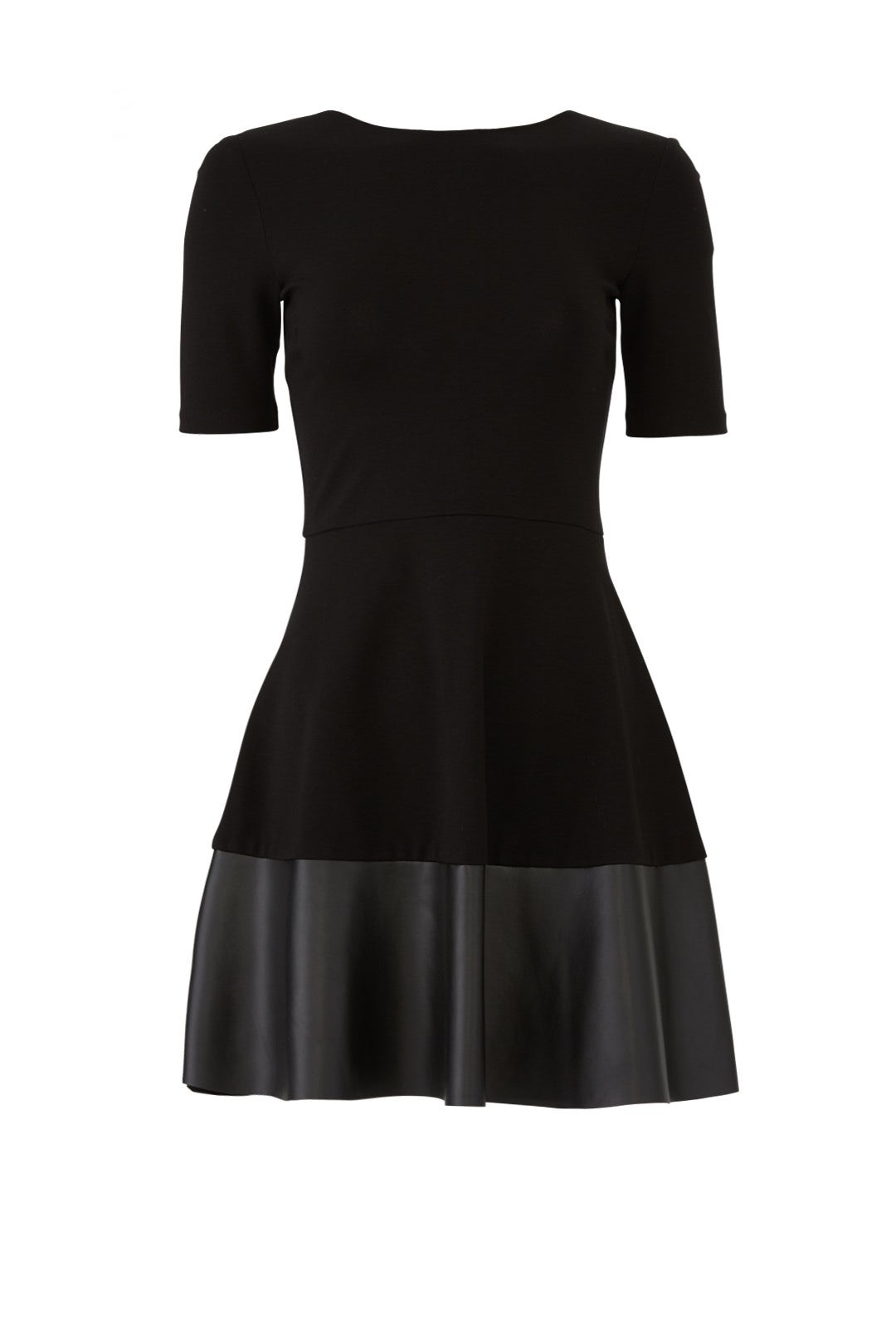 Black Pleather Trim Dress by Slate & Willow 3