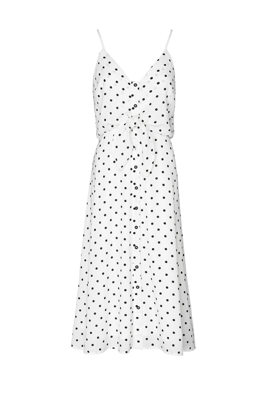White Dotted Tie Front Dress by Slate & Willow