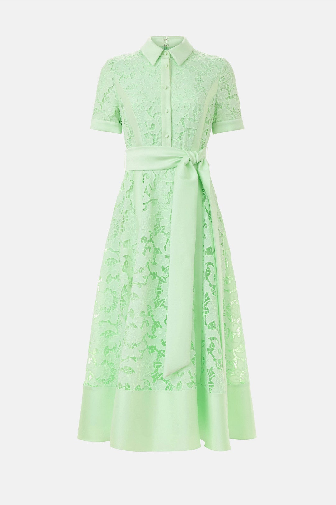 Belted Lace Shirt Dress by Badgley Mischka 4