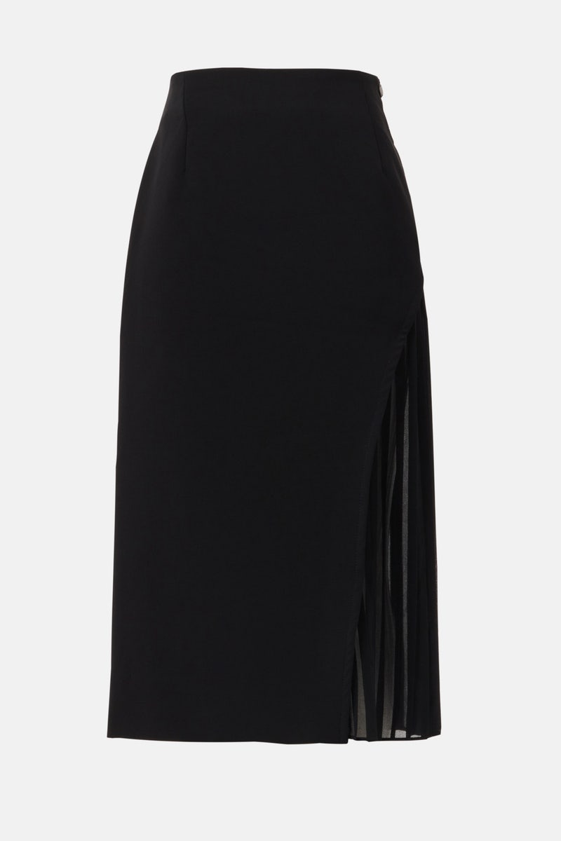 Black Midi Skirt With Pleat Details by Claudie Pierlot - Photo 4