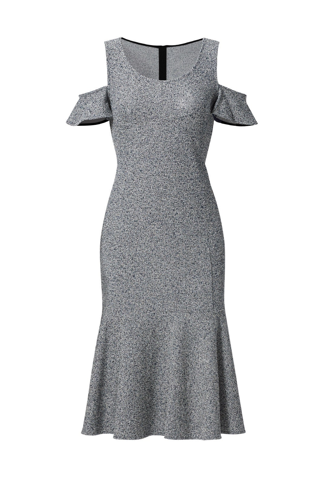 Grey Open Shoulder Dress by DEREK LAM