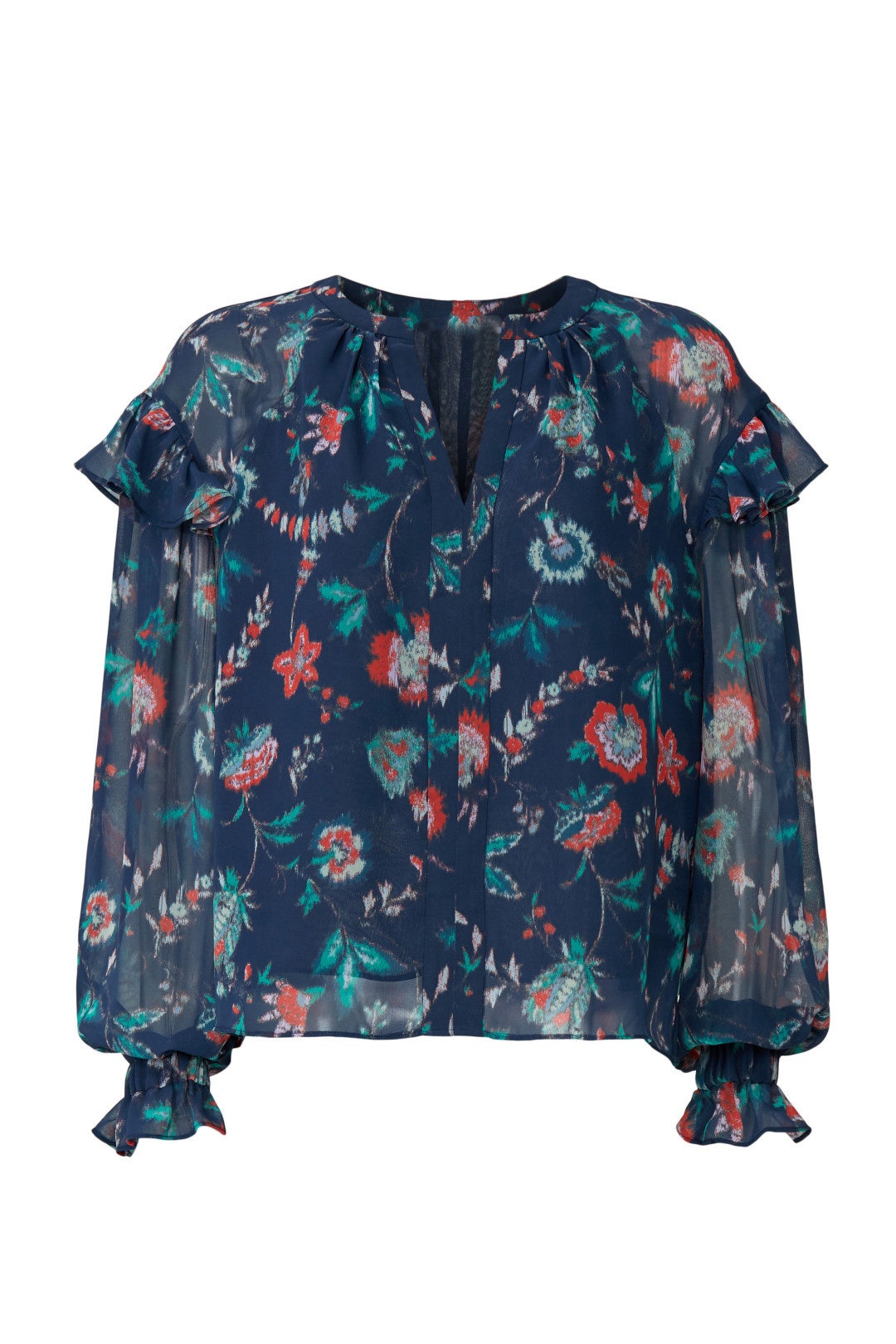 Blue Floral Ruffle Blouse by Derek Lam 10 Crosby x RTR 4