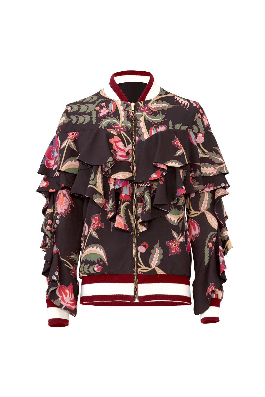 Fiesta Ruffle Sleeve Bomber by PatBO