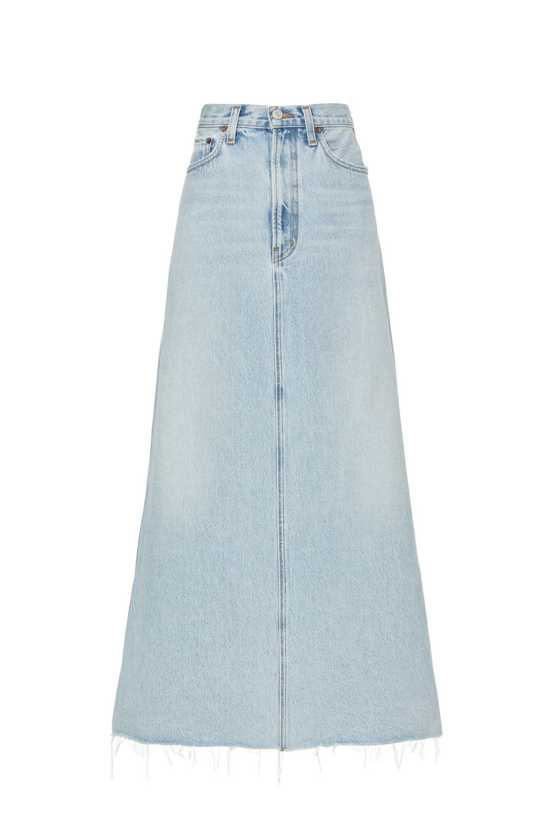 スカート AGOLDE Women Long Skirts A91111141PRACTICE Blue Agolde Women's Hilla Denim Skirt | $238.00 | Saint Bernard
