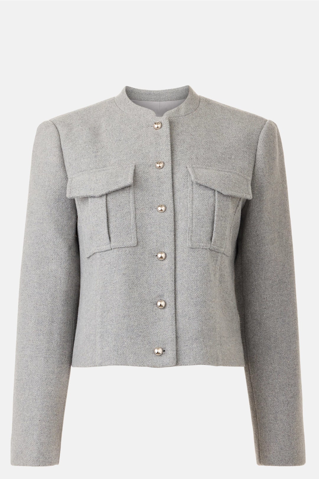 Grey Pocket Detail Button Up Jacket by Derek Lam 10 Crosby x RTR 4