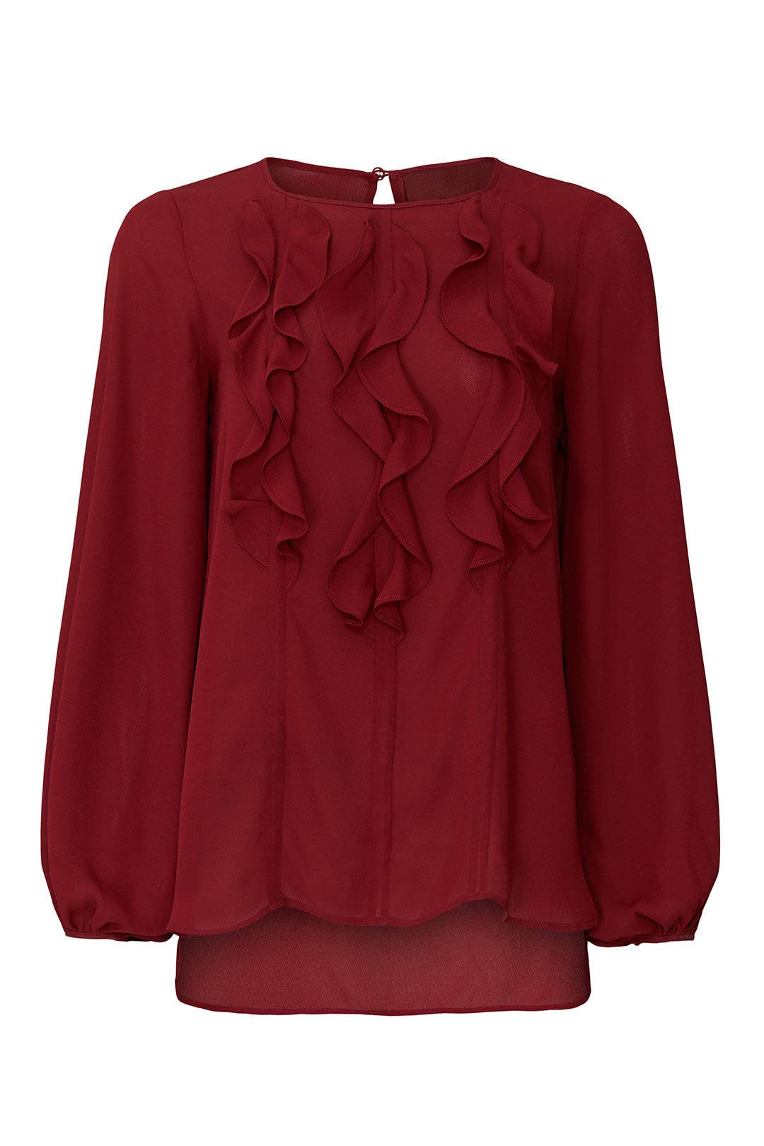 Red Floral Ruffle Front Blouse by Prabal Gurung x RTR 4