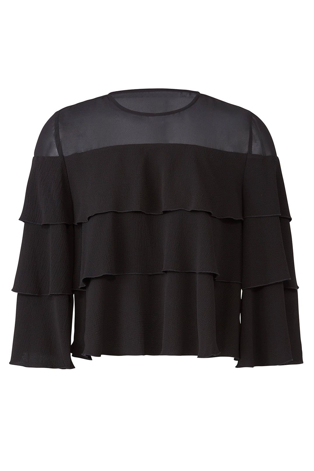 Black Ruffle Tier Top by ella moss 3