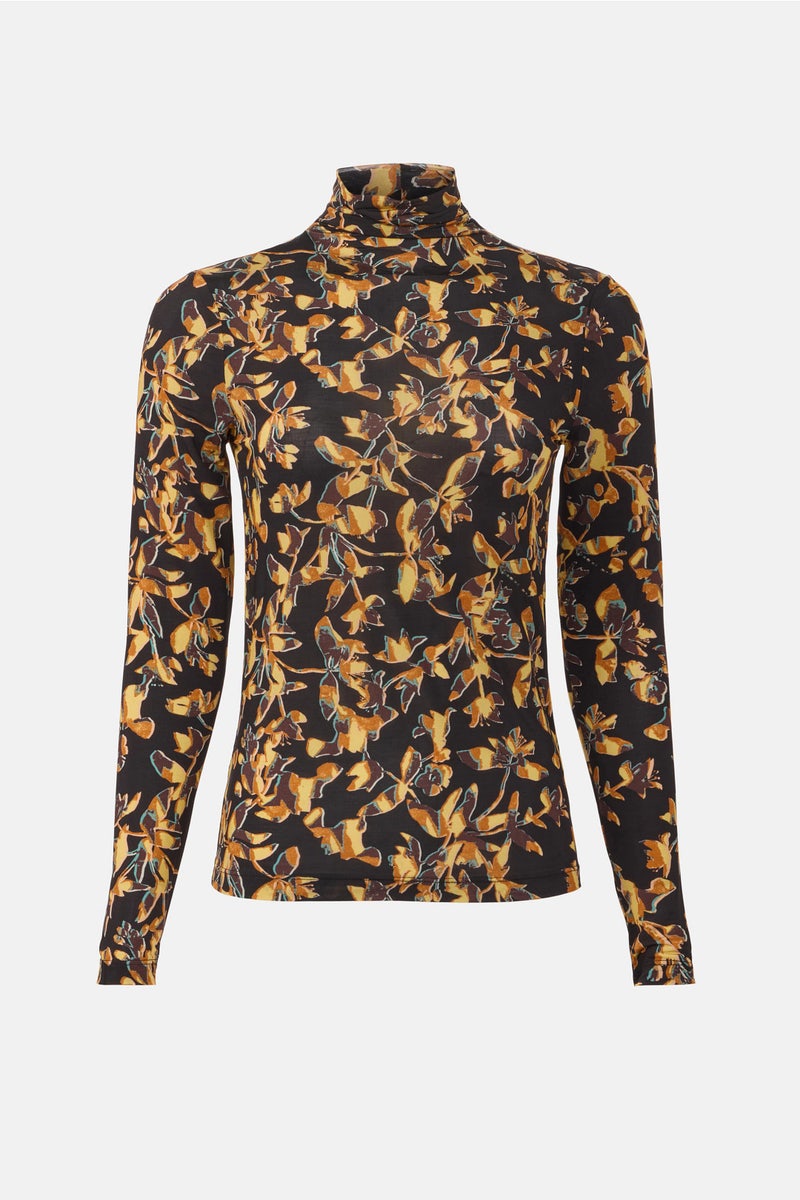 Black Floral Aurelia Turtleneck Top by Ulla Johnson - Photo 4