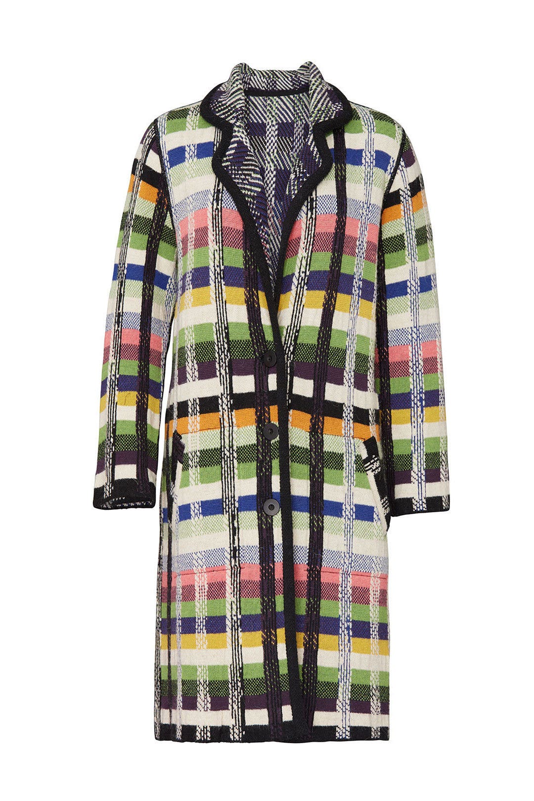 Three Button Plaid Coat by Aldomartins