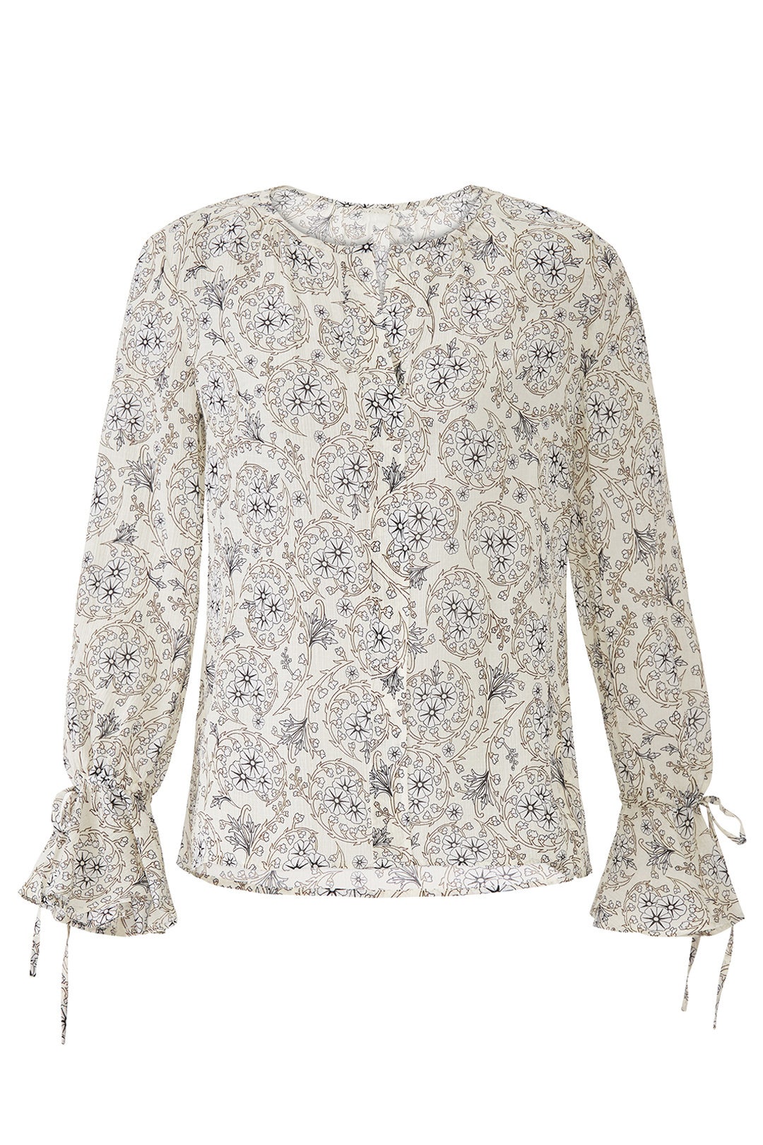 Collarless Bell Sleeve Blouse by Derek Lam 10 Crosby