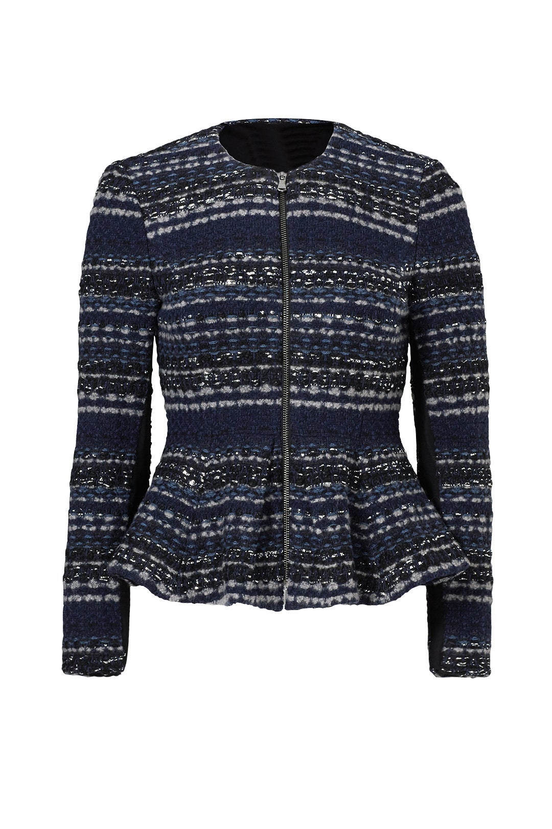 Navy Lurex Tweed Jacket by Rebecca Taylor NYC