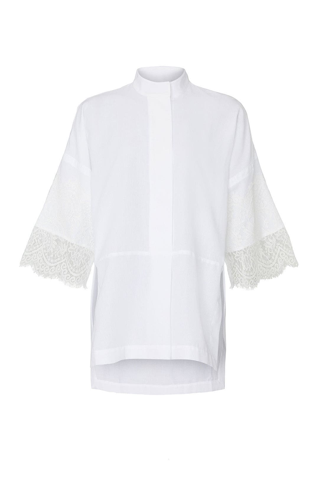 Lace Sleeve Button Down Shirt by Victor Alfaro x RTR 4