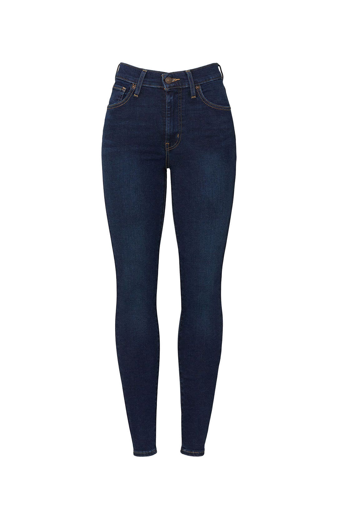 Dark Blue High Rise Super Skinny Jeans by Levi's