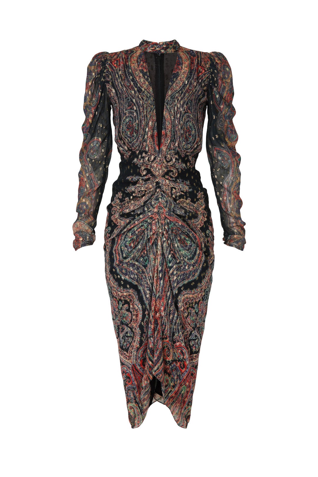 Abstract Plunge Midi Dress by ROCOCO SAND 4