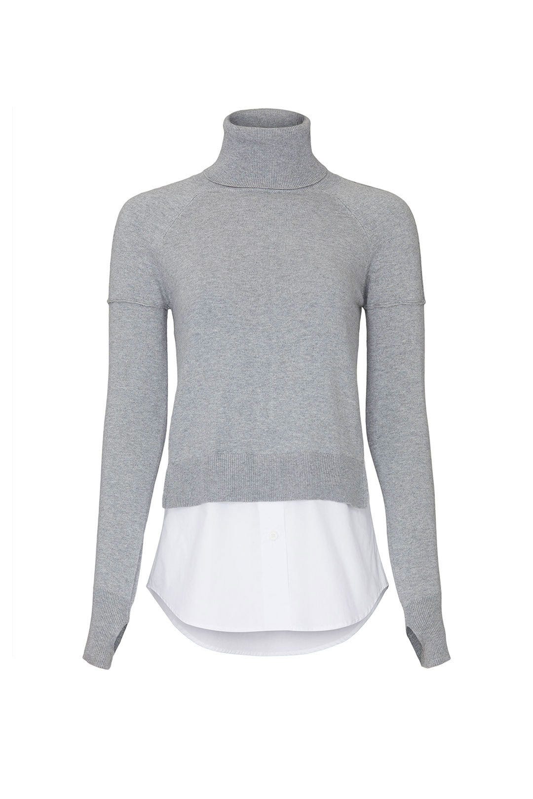 Grey Knit Inset Sweater by KF/KaufmanFranco x RTR