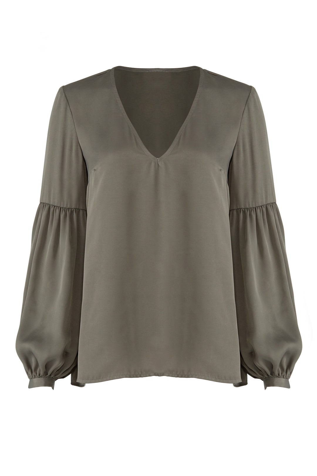 Green V-neck Blouse by L'Academie