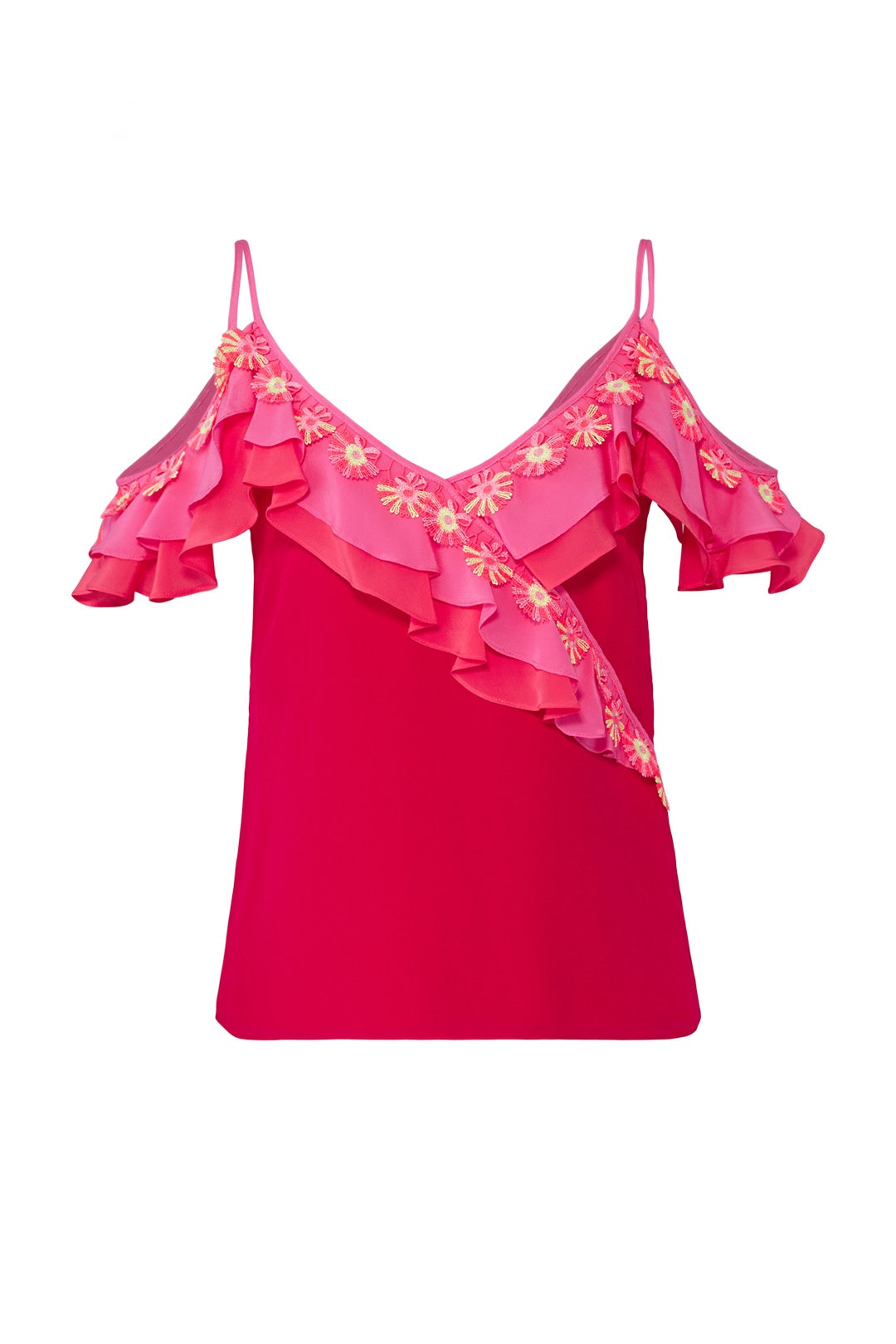 Mixed Pink Cold Shoulder Top by Peter Pilotto 3