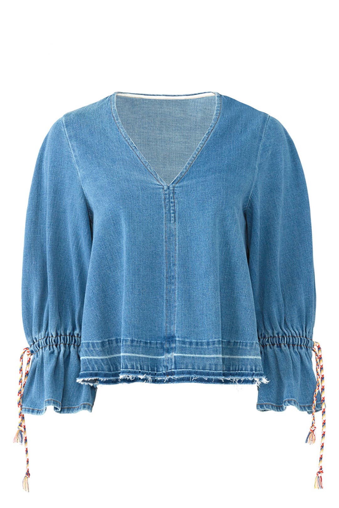 Denim Tie Sleeve Top by See by Chloé 3