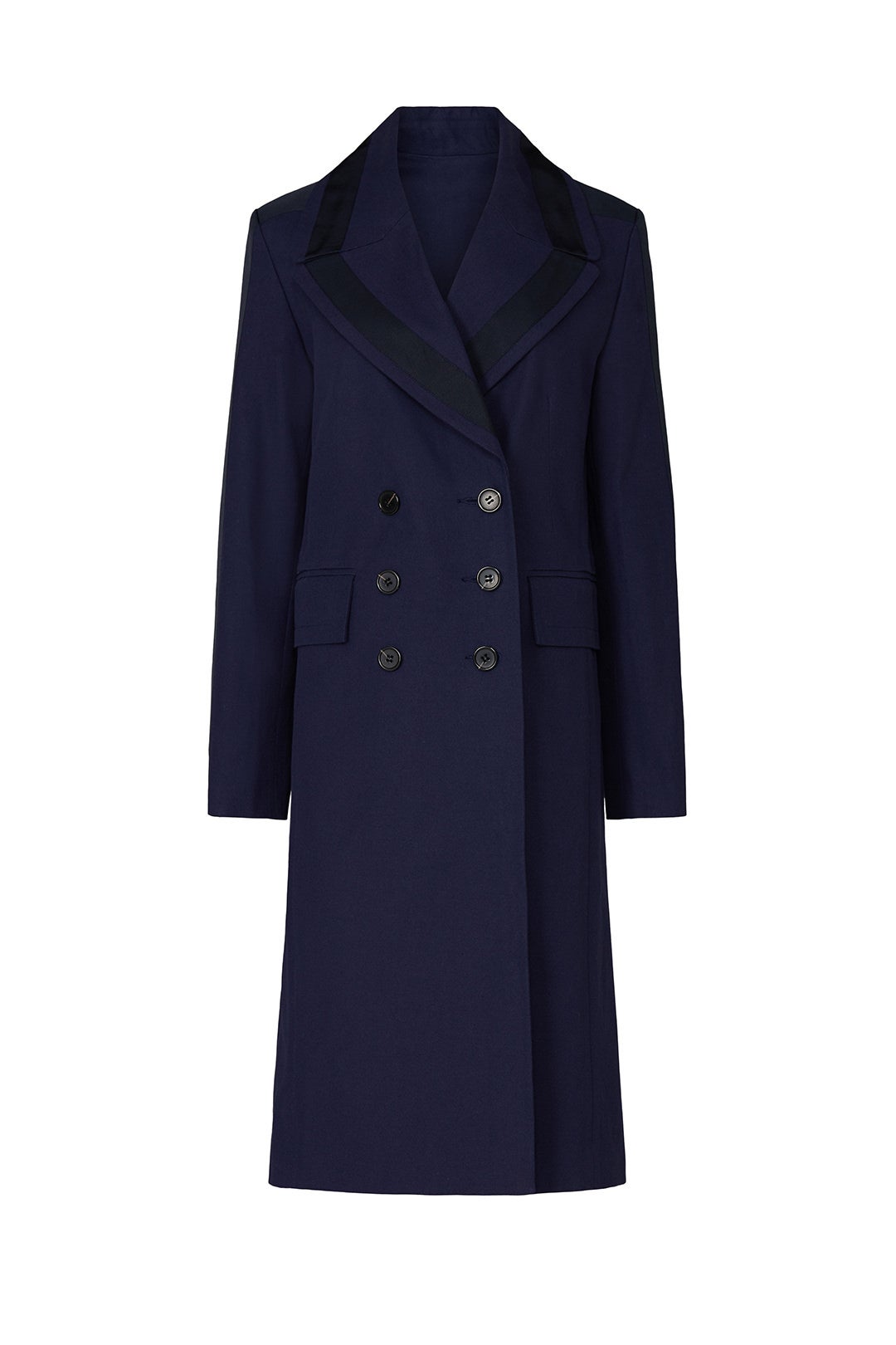 Navy Double Breasted Coat by Victor Alfaro x RTR