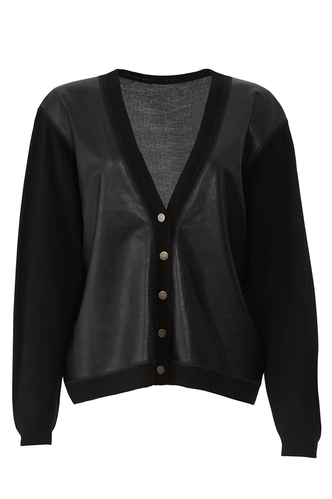 Houston Faux Leather Cardigan by Cynthia Rowley 3