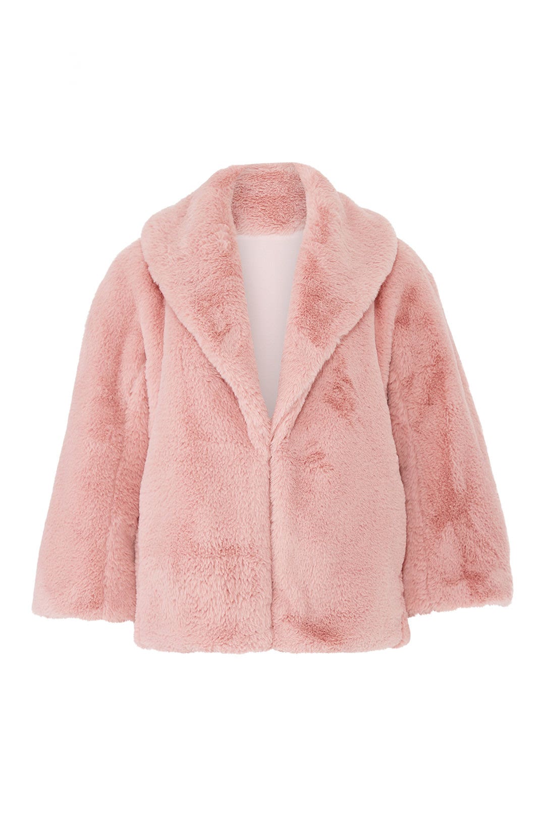 Millenial Pink Faux Fur Coat by Josie Natori 3