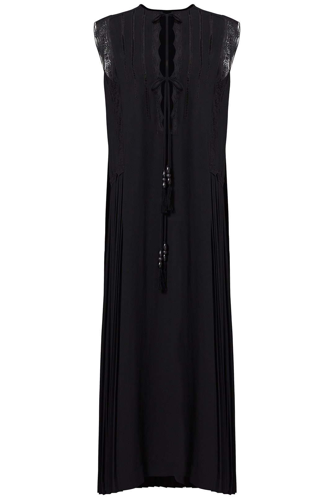 Black Georgette Pleated Shift by Veronique Branquinho