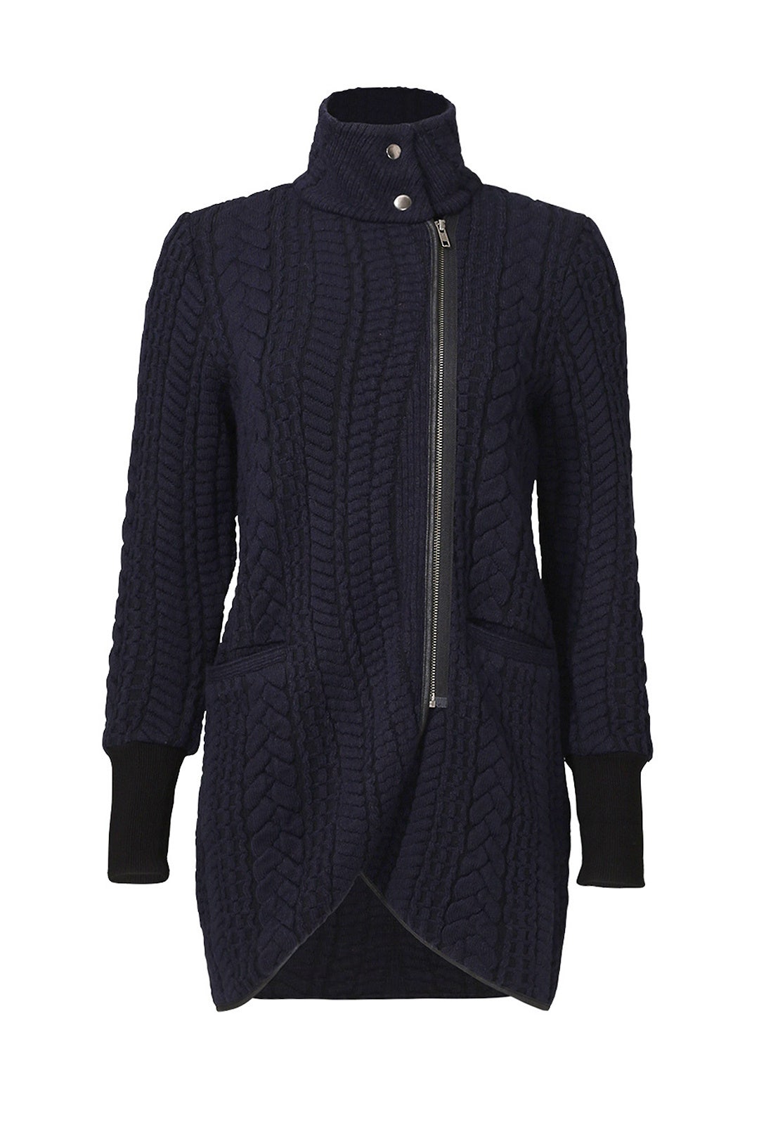 Navy Ribbed Cardigan by Matison Stone