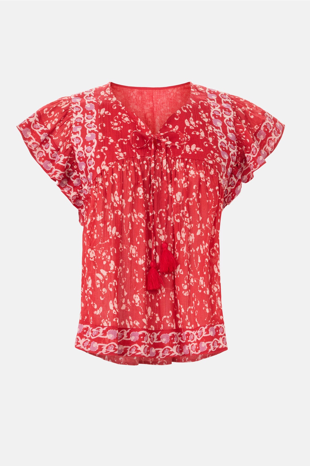Tie Neck Flutter Sleeve Top by Sea NY x RTR
