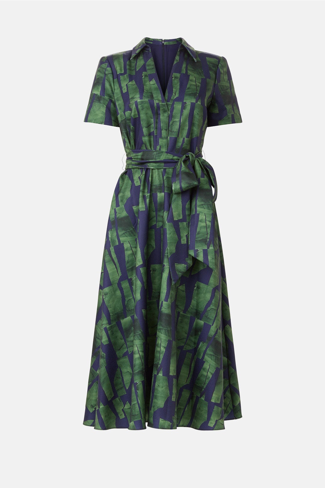 Short Sleeve Collar Full Skirt Day Dress by Badgley Mischka 4