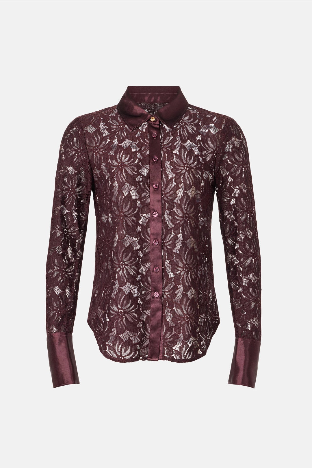 Sheer Lace Button Up Top