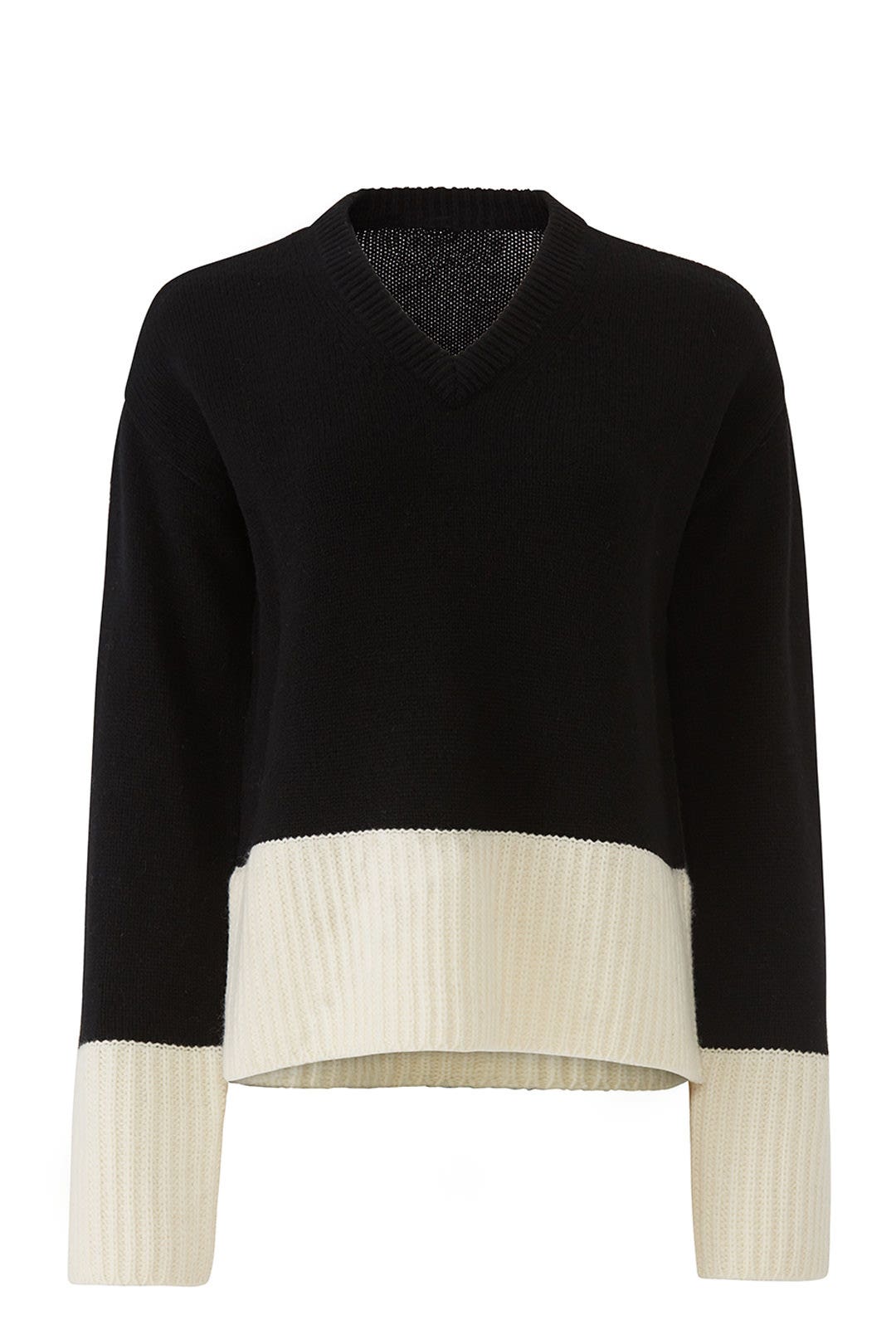 Contrast Rib V-Neck Sweater by Derek Lam 10 Crosby 3
