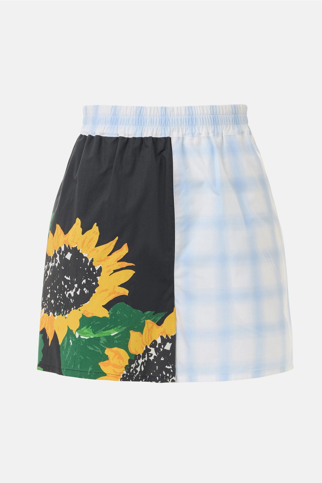 Gingham Sunflower Shorts by Moschino Jeans