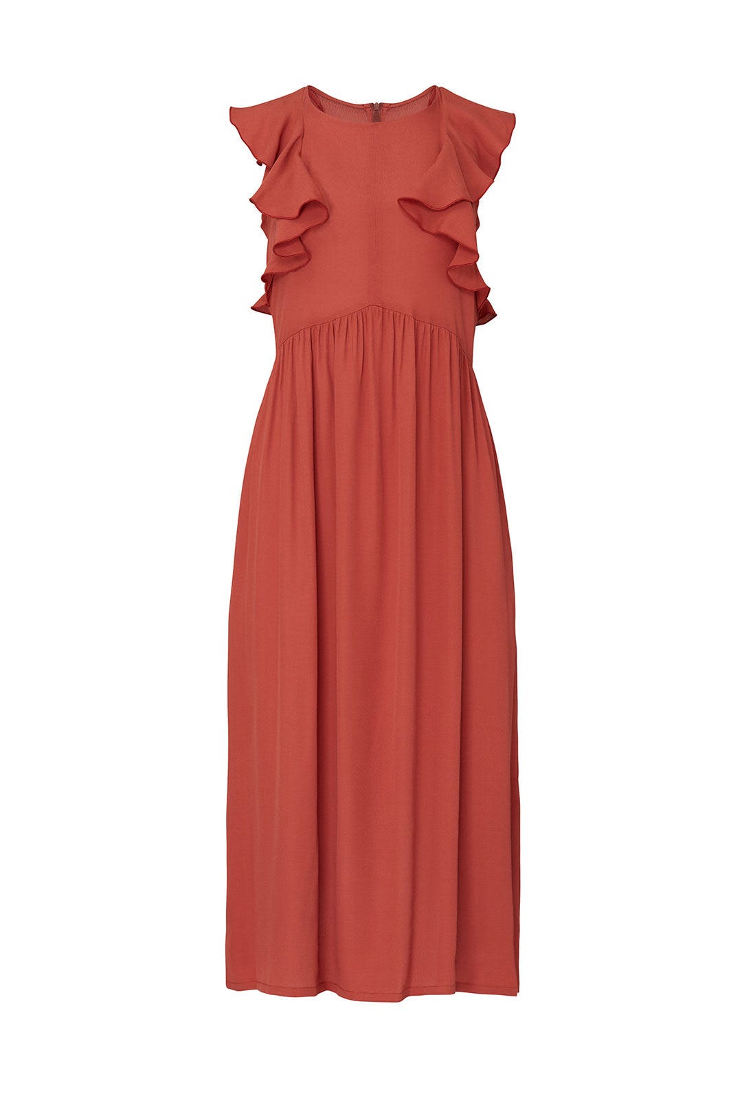 Cranberry Flutter Sleeve Dress by sita murt 3