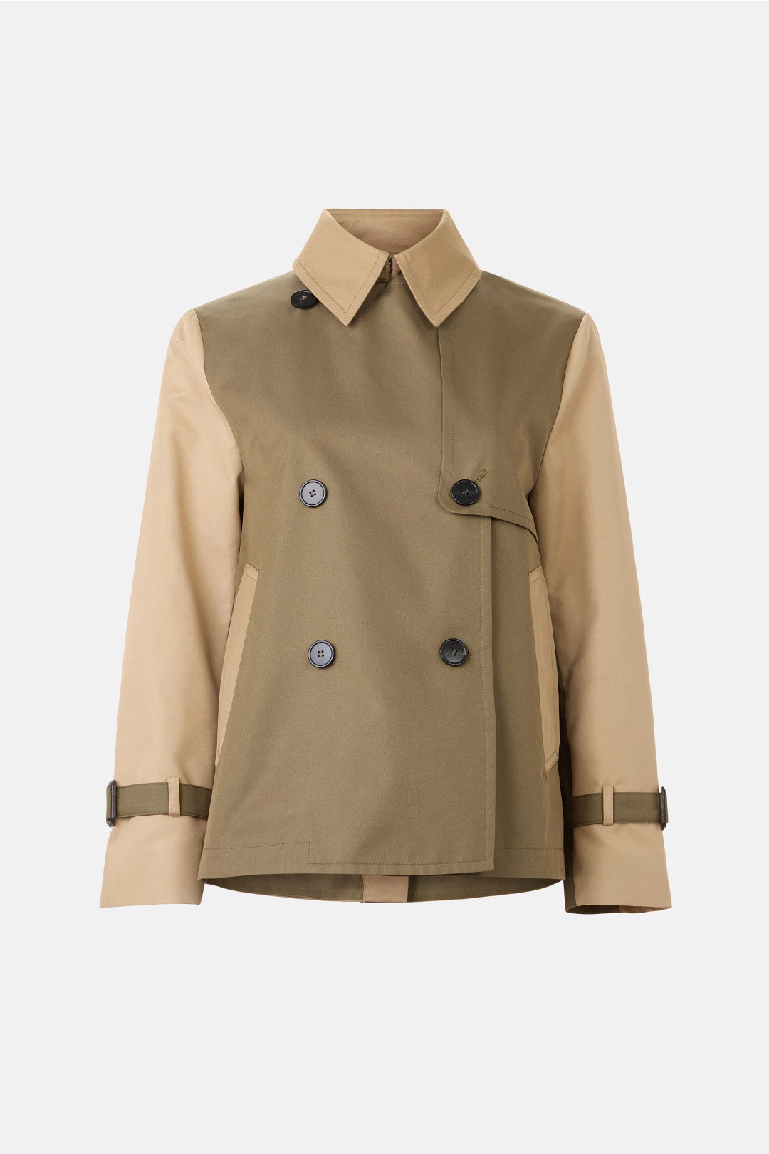 Khaki Green Color Block Trench Jacket by Weekend Max Mara 4
