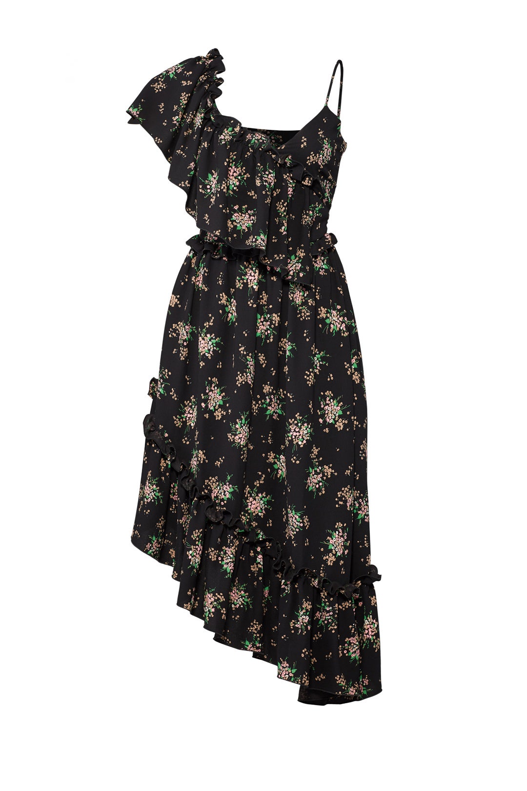 Dark Floral Midi Dress by MSGM