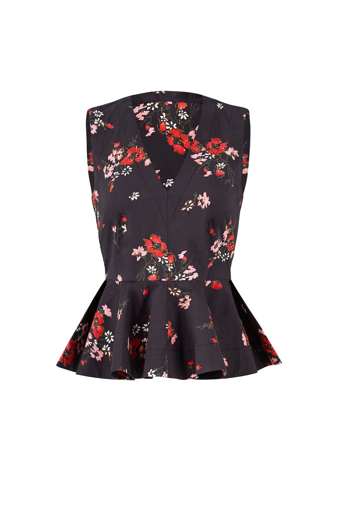 Black Floral Print Top by Rebecca Taylor NYC