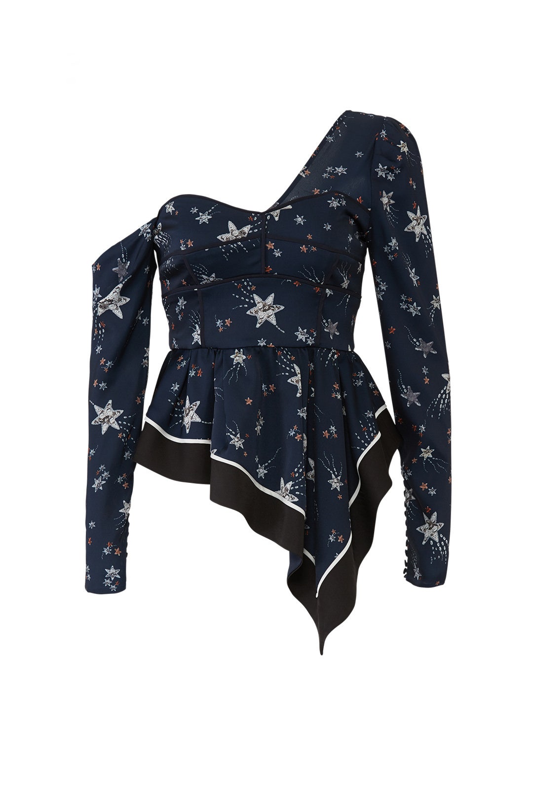 Asymmetric Star Satin Top by Self-Portrait 3