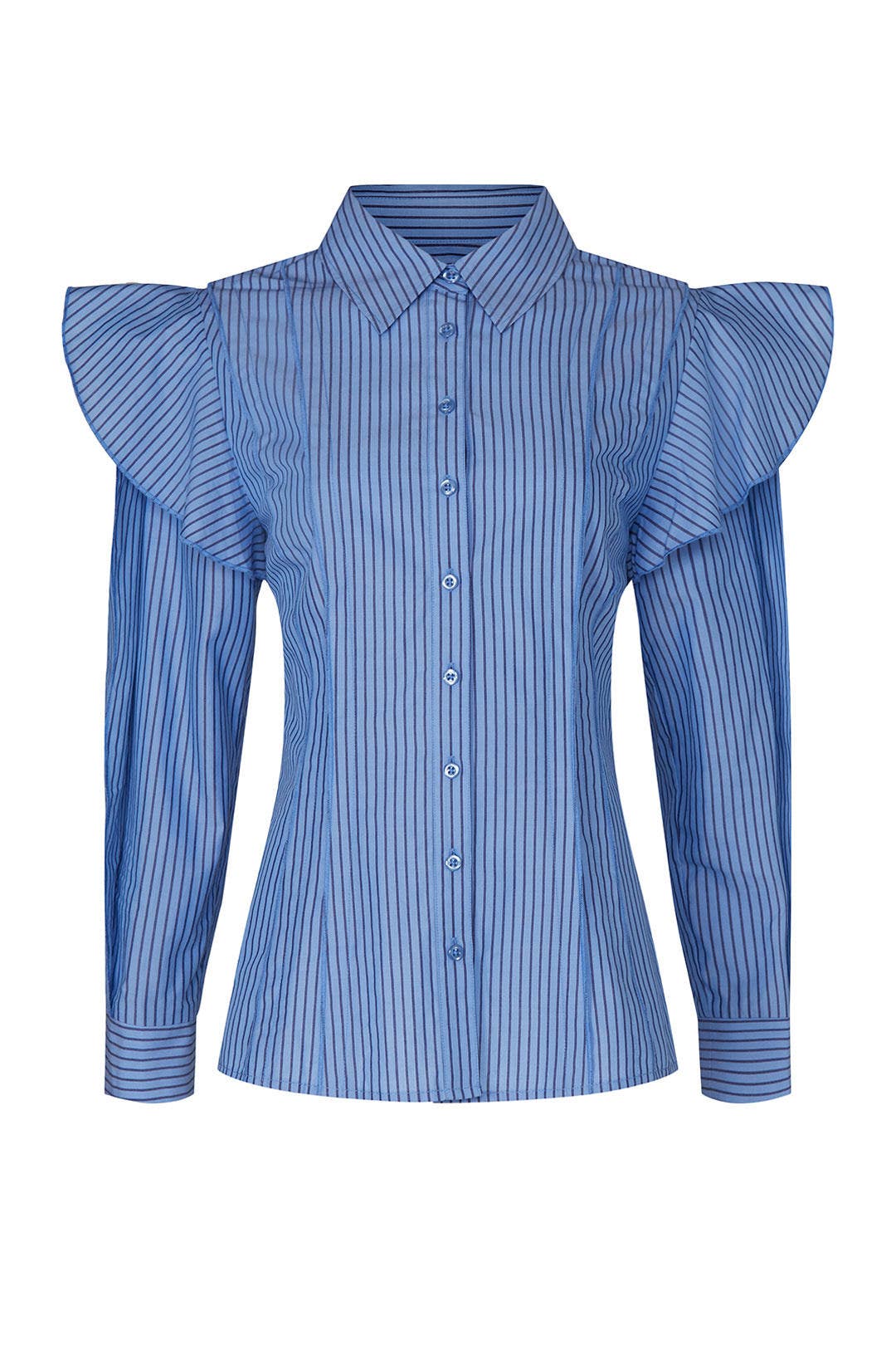 Striped Ruffle Button Down by Koché x RTR